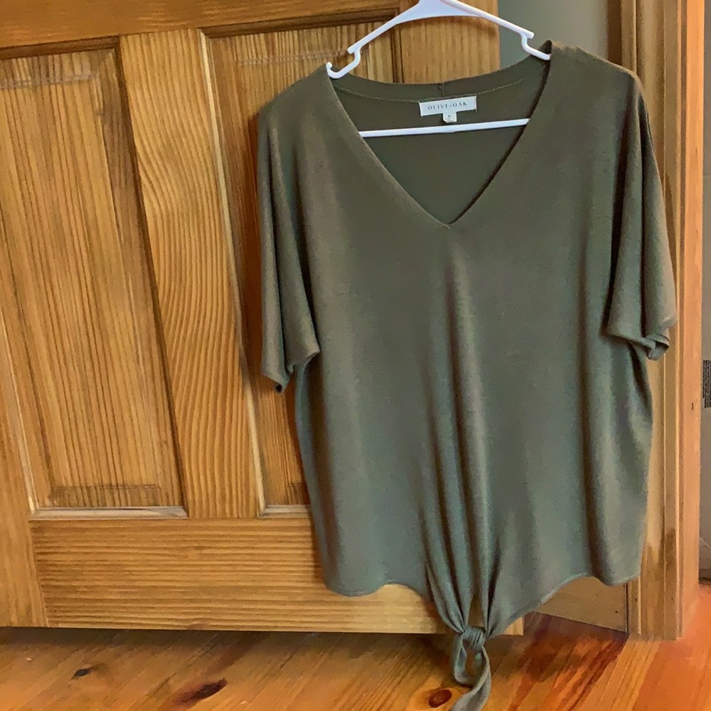 Olive green sweater tee